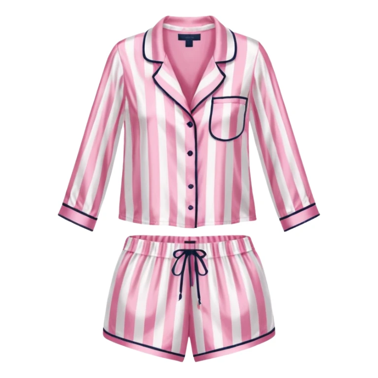 Striped pink and white silk Victoria’s Secret pajama set sticker
