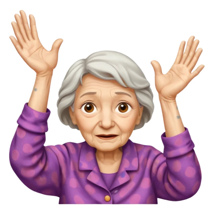 Old lady hands up raise the roof sticker