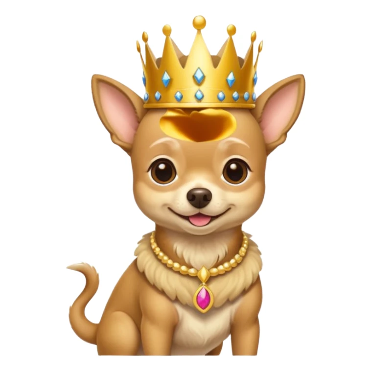 Perro chihuahua color camel con ropa de Rey. sticker