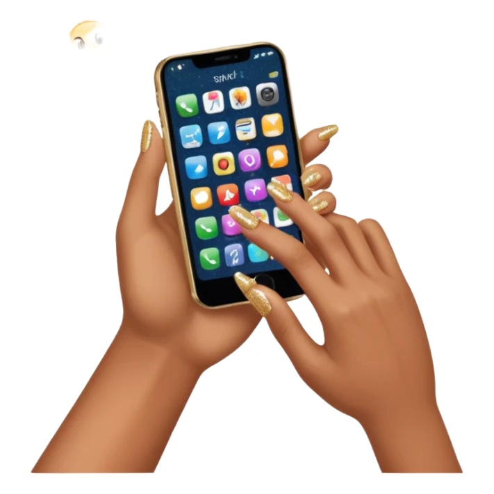 hand putting a phone aside with sparkles sticker