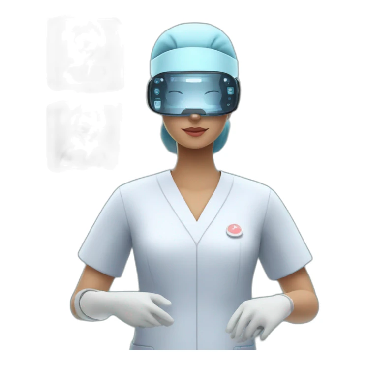 Surgeon-with-virtual-reality-display-operating-on-woman sticker