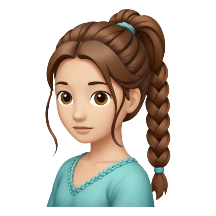 just hair braided hair tail sticker
