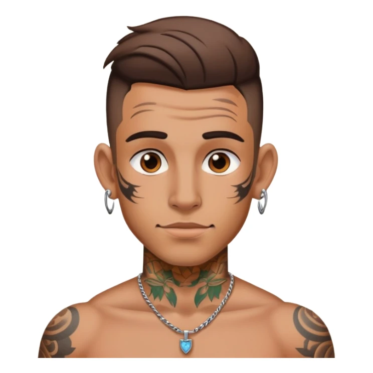A guy with tattoos and ear piercings  sticker