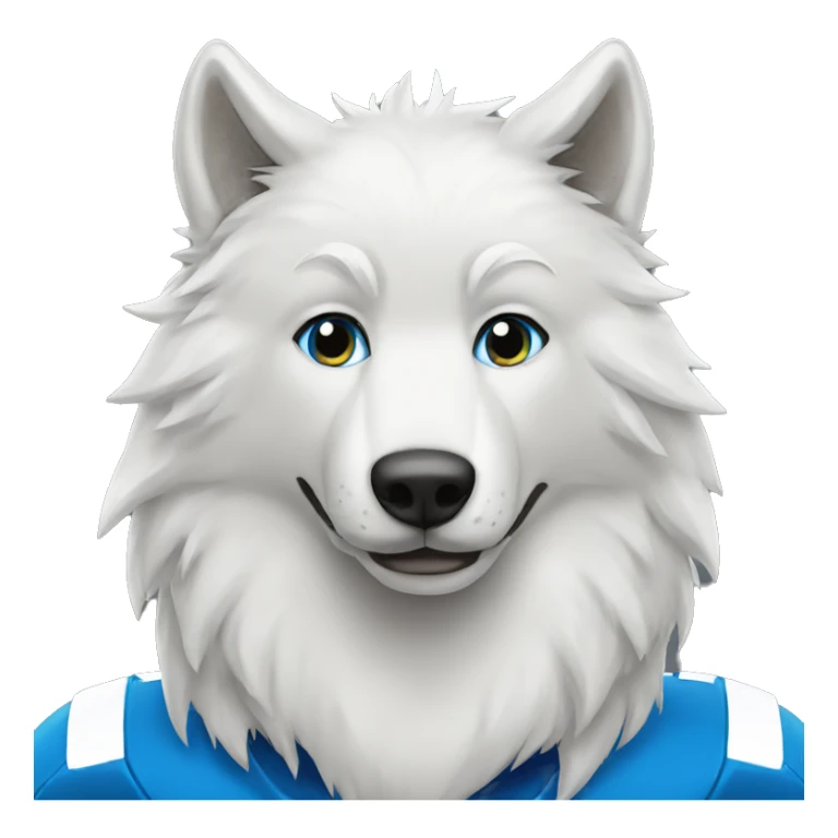 White wolf blue eyes football on Head  sticker