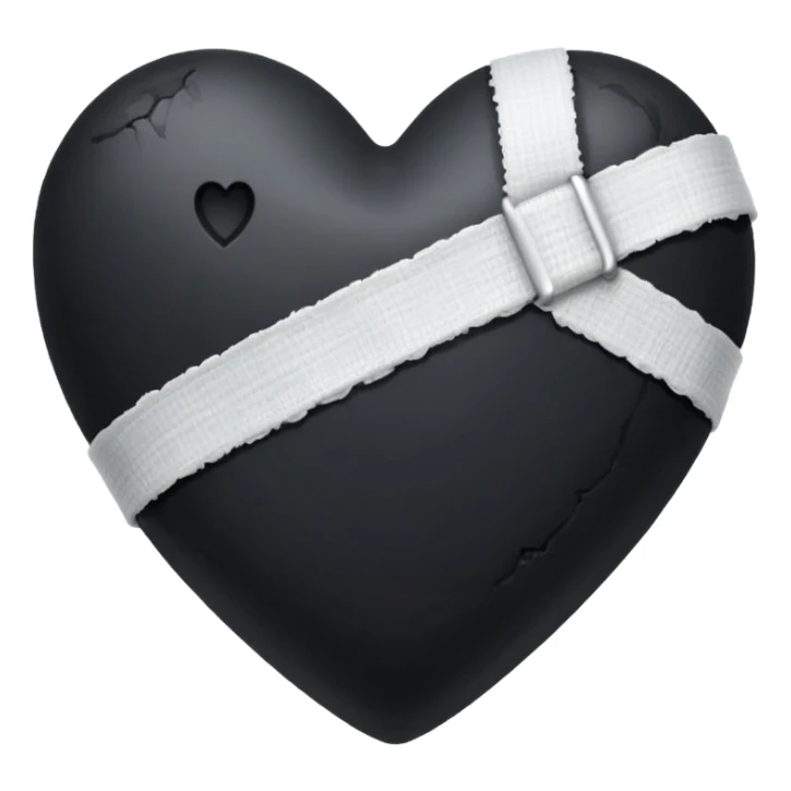 A black heart with bandages  sticker