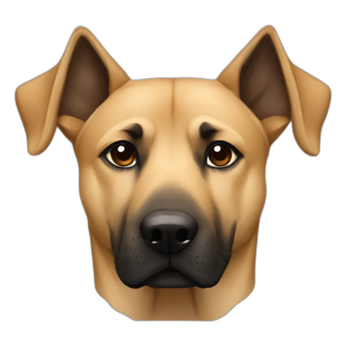 Mixture between a kangal dog and a malinois dog With folded ears sticker