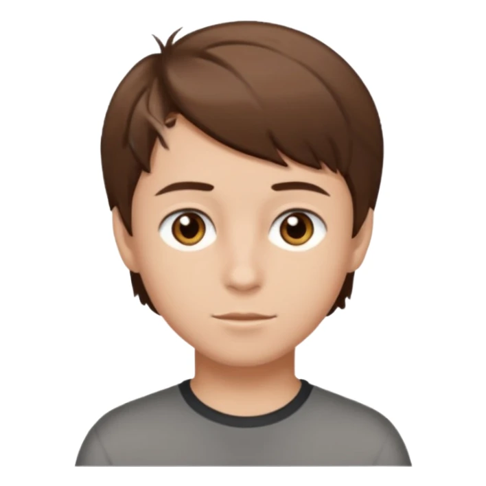 boy with brown hair and brown eyes short hair  sticker