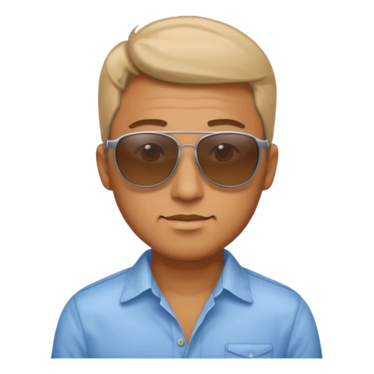 man with sunglasses and shirt sticker