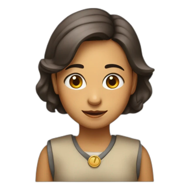 Maestra infantil con coleta mediana edad sticker