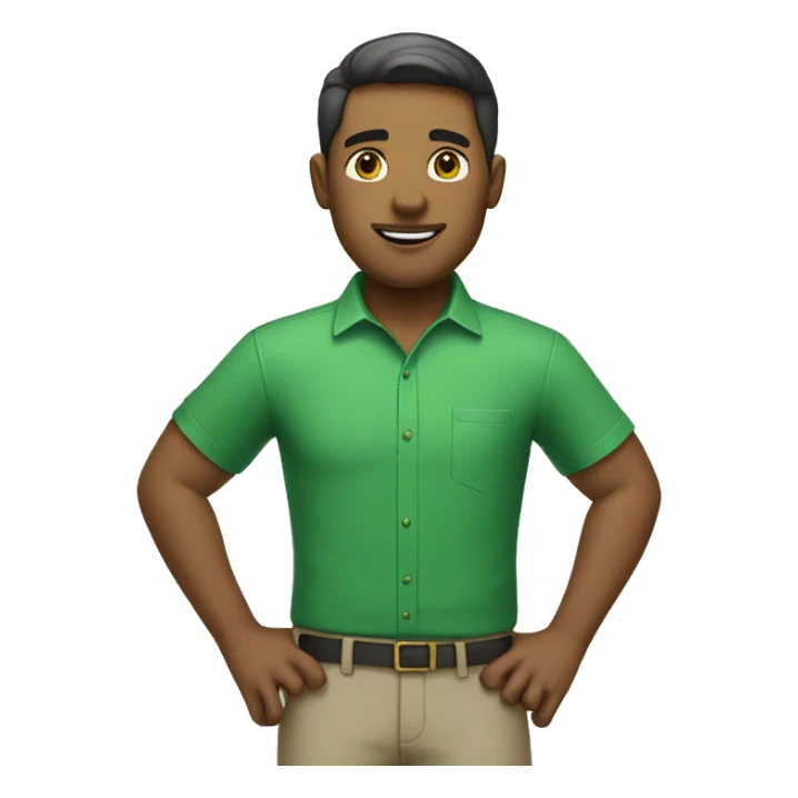 male in green collared shirt sticker