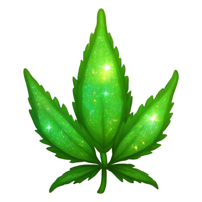 Sparkling holographic Hemp 420 plant growing  sticker