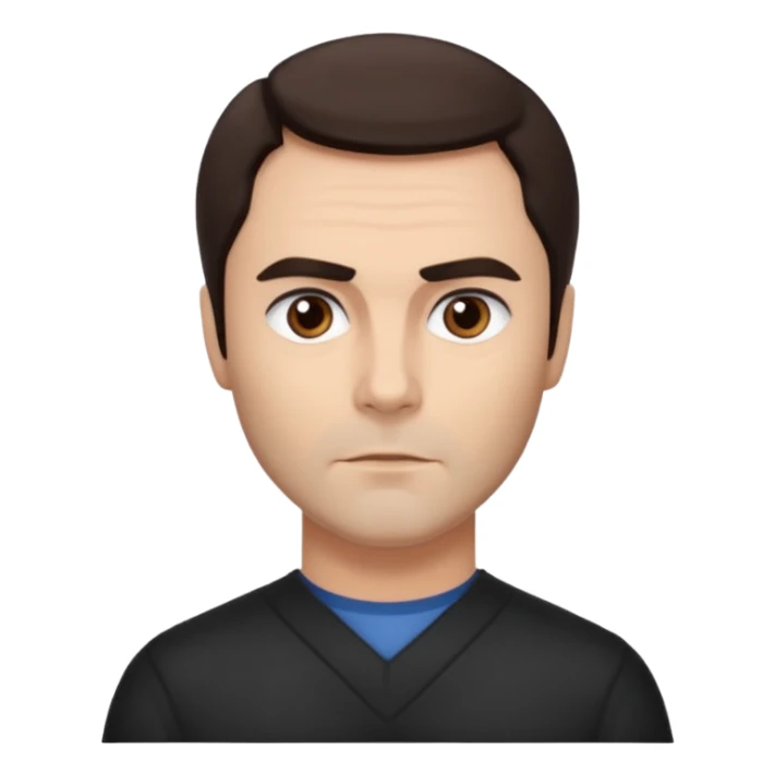 John Saxon with dark brown hair sticker