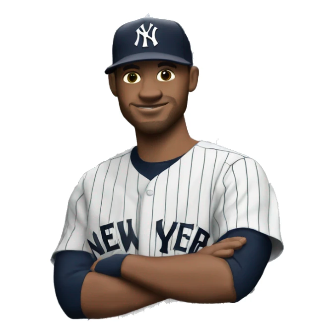 White man with goat tick wears jersey of the New York Yankees  sticker