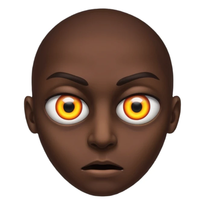 dark face with one scary eye, black, half of head missing, motion, concept of DORCELESSNESS sticker