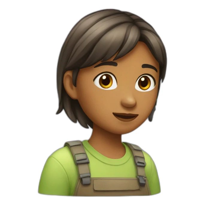 jeune fille entourée de plantes sticker