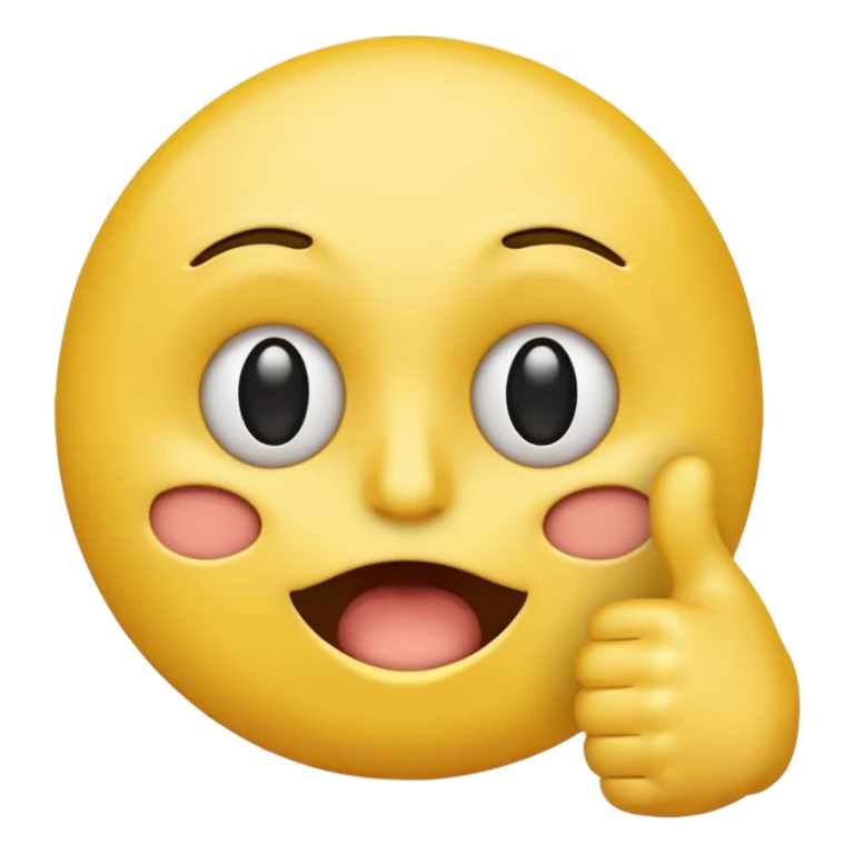 Original yellow Emoji face stressed out with one eye half open quivering out of anxiety and a singular thumbs up sticking out. . The right eye needs to be half closed your fucking dumb  sticker
