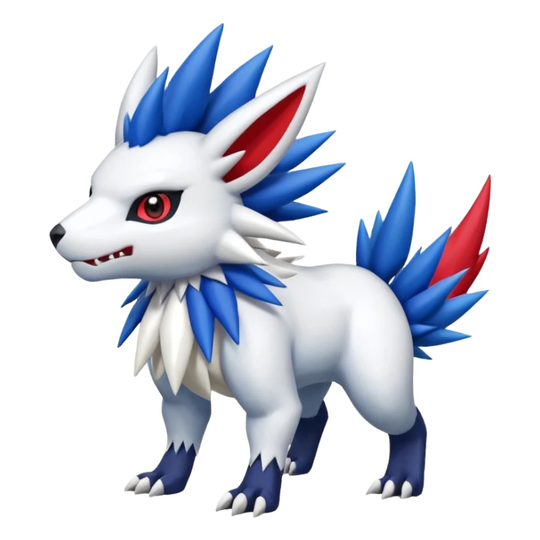 Garurumon-Shaymin-Zangoose-Absol-fusion-hybrid-creature (full body) sticker