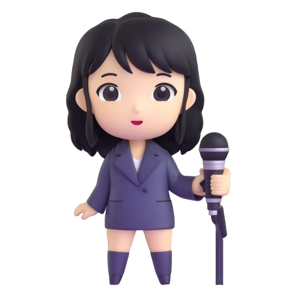 Ruko Yokune chibi form holding a microphone sticker
