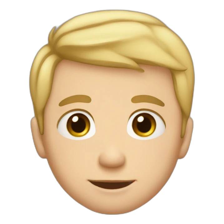 blond man with big cheeks, brown eyes, short hair and four babies sticker