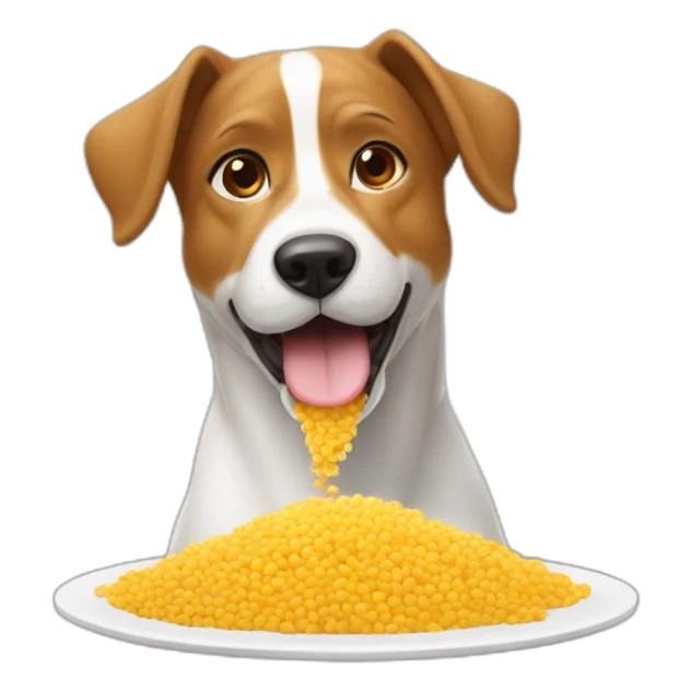 Un chien qui mange du coucous sticker