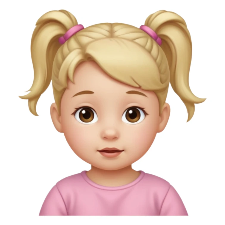 baby with ponytail sticker