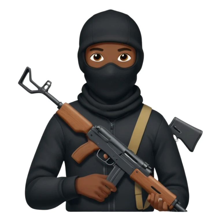 Nike ski mask black man with AK-47 sticker