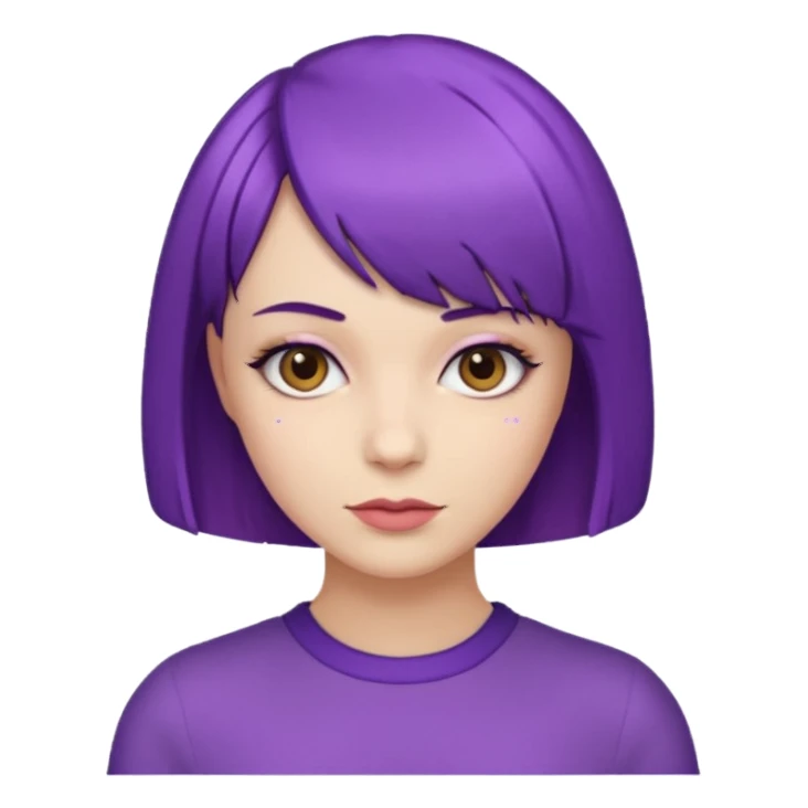 Woman purple bob haircut sticker