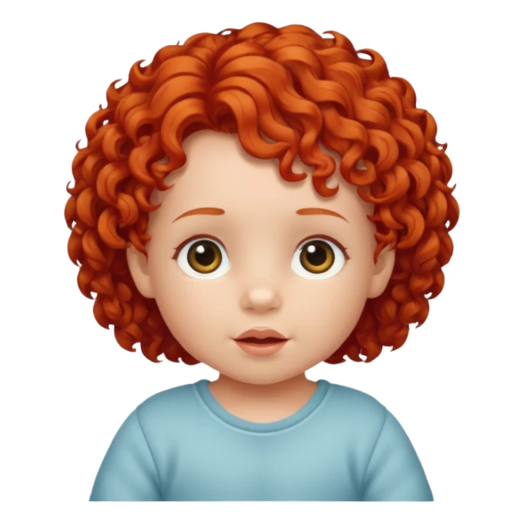 curly red hair baby sticker