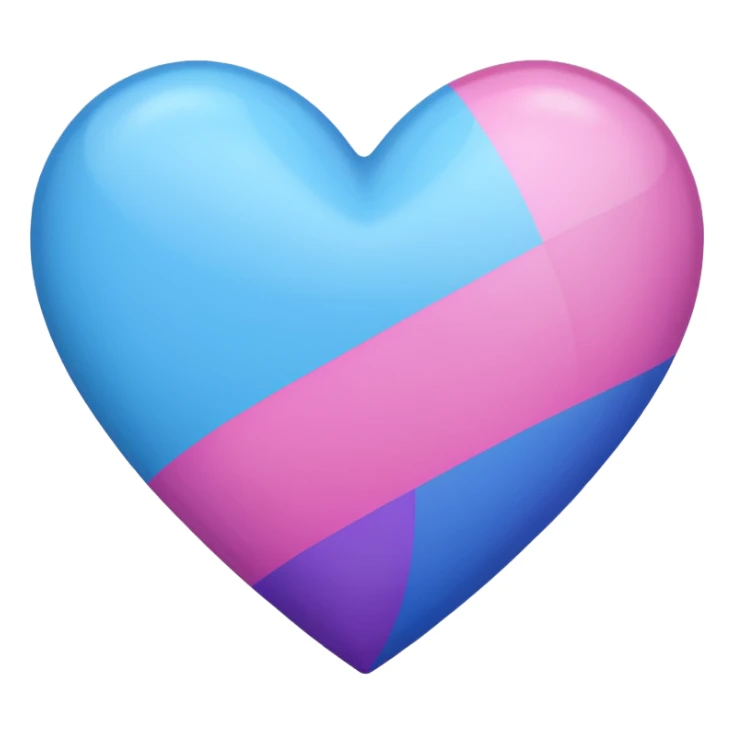 Pink purple blue heart bi flag sticker
