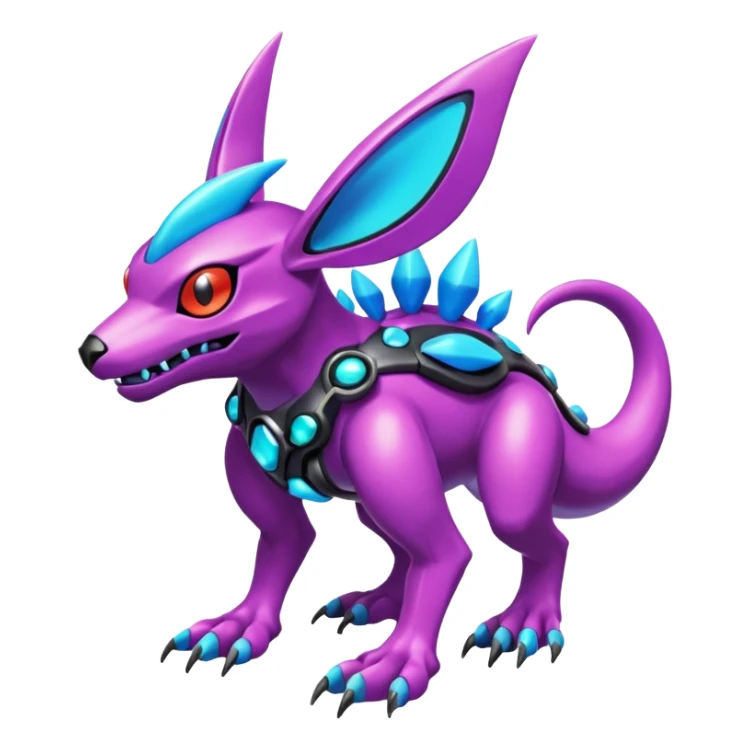  exotic colorful Protogen-Fakémon-Pokémon-Spectrobes-Digimon-Vernid-creature (full body) sticker
