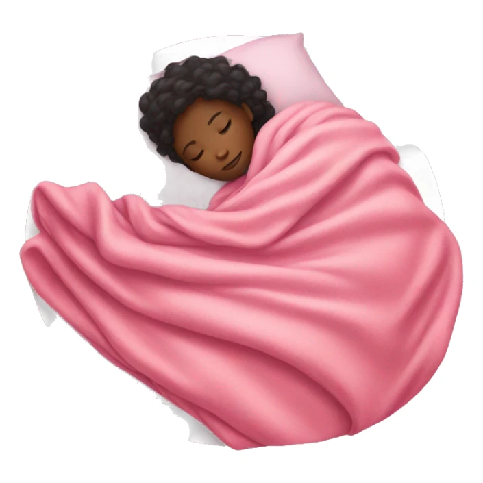 black girl sleeping with pink blanket sticker
