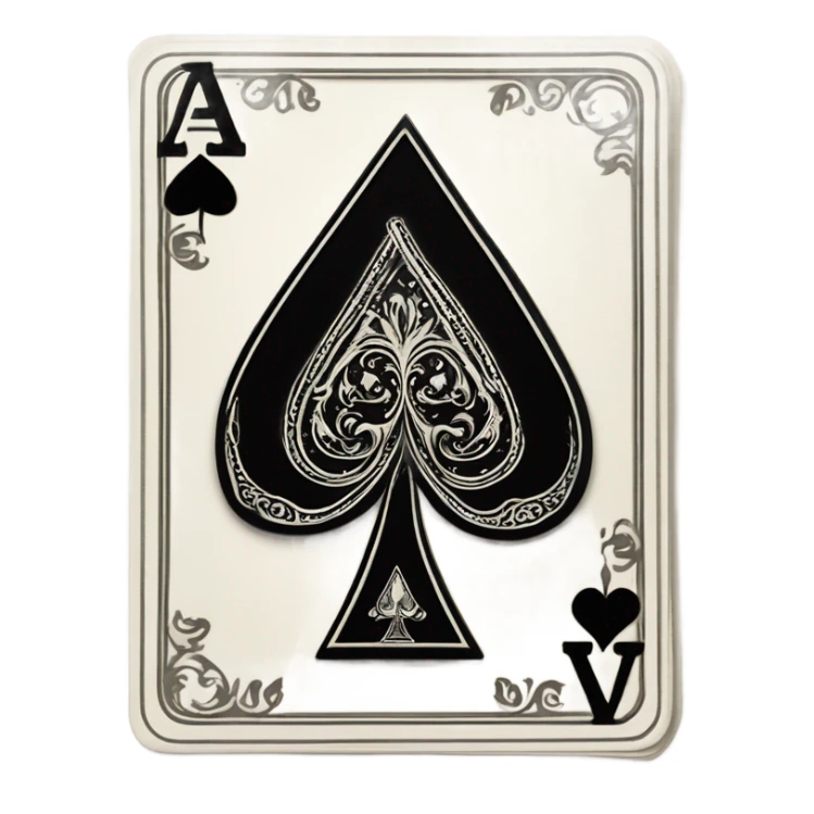 Ace of spades card sticker