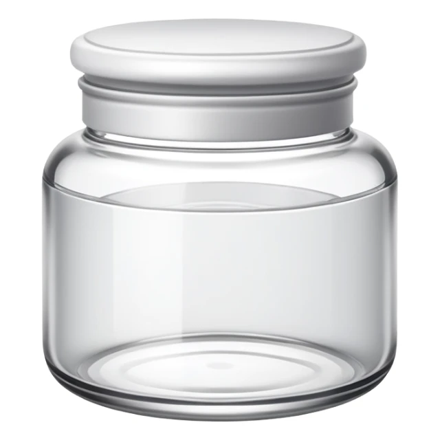 empty cosmetic jar icon with the lid off, showing it's used up sticker