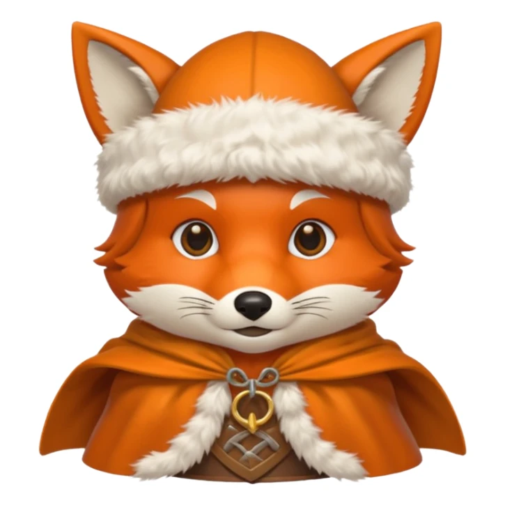 Fox wearing viking hat and fur cape sticker
