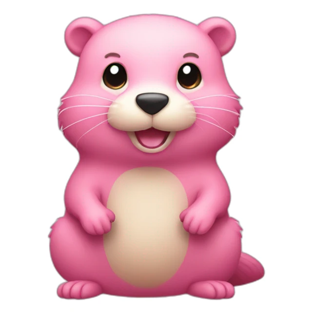 light-pink-fur-kawaii-beaver-with-big-tail sticker