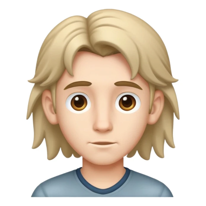 boy with big ears and a mullet hairstyle sticker