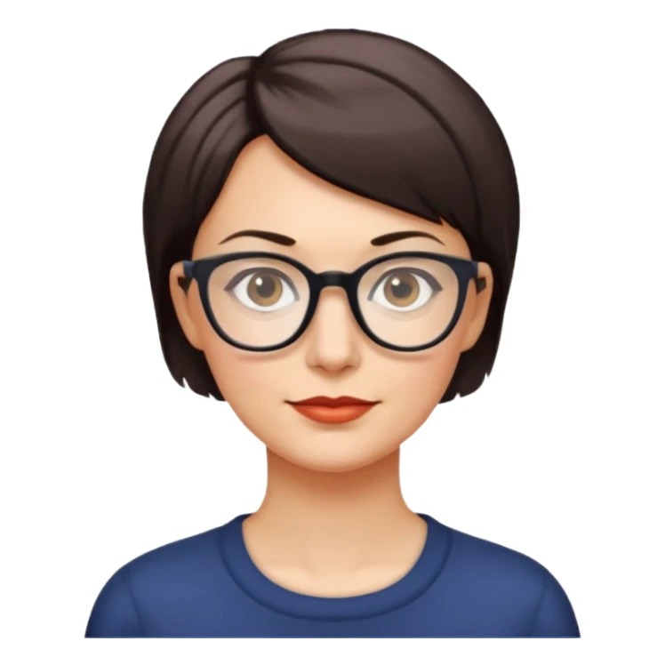 femme 40 ans lunettes cheveux très courts sticker