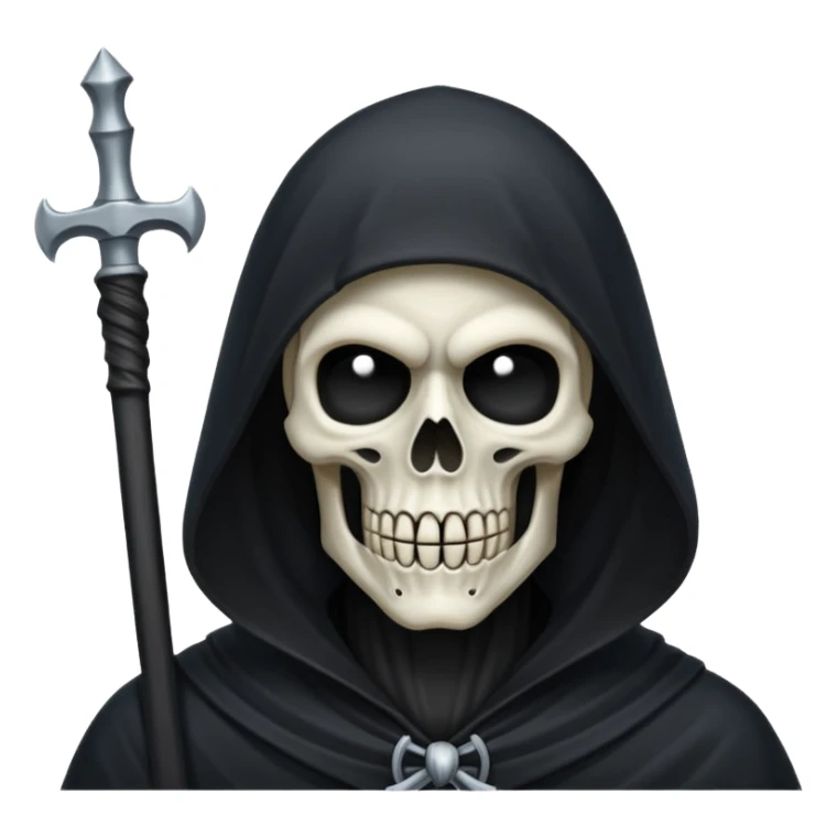 Icon of the Grim Reaper's face. коса полный рост sticker