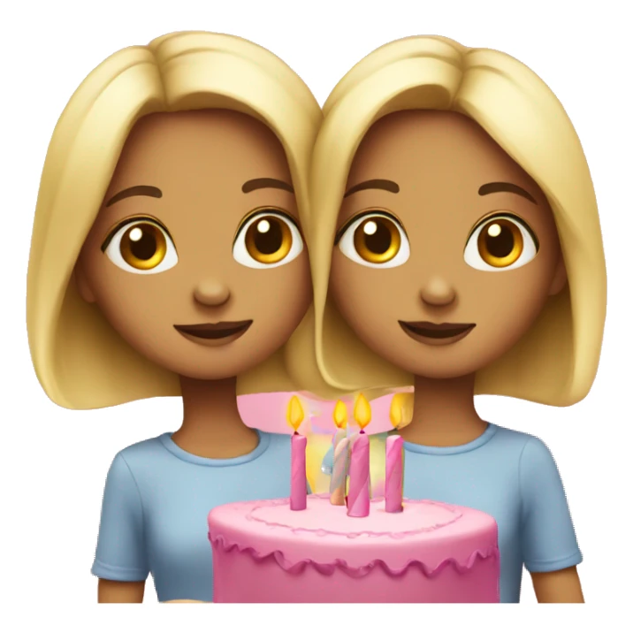 Birthday for twin girls sticker