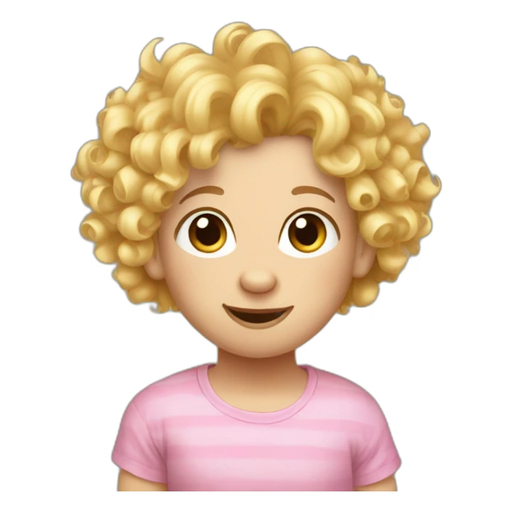 blond curly hair pig sticker