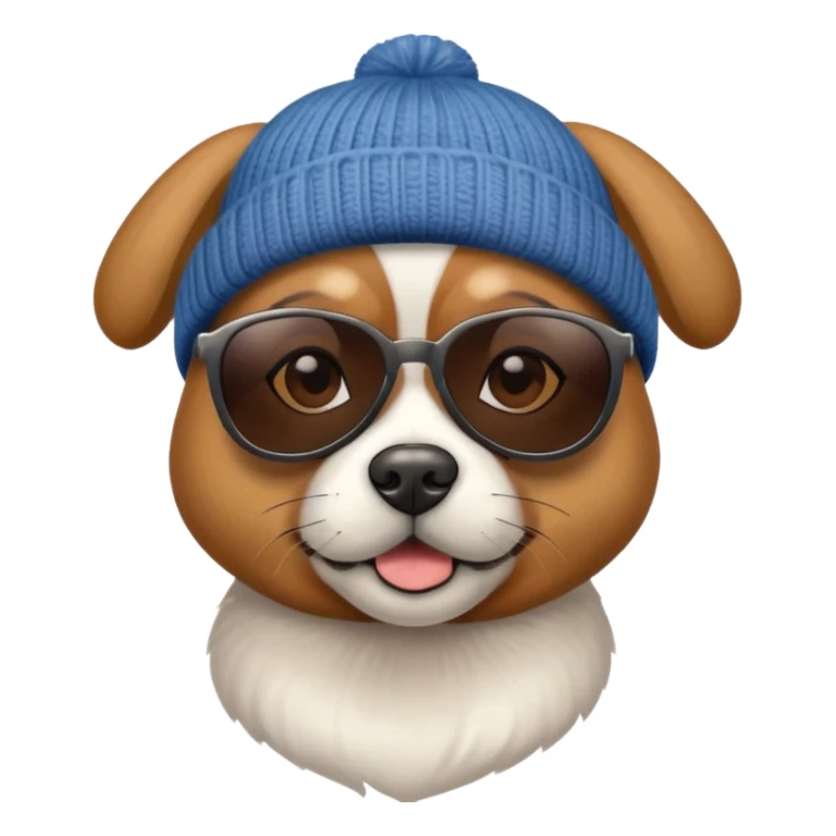 dog with sunglasses and beanie sticker