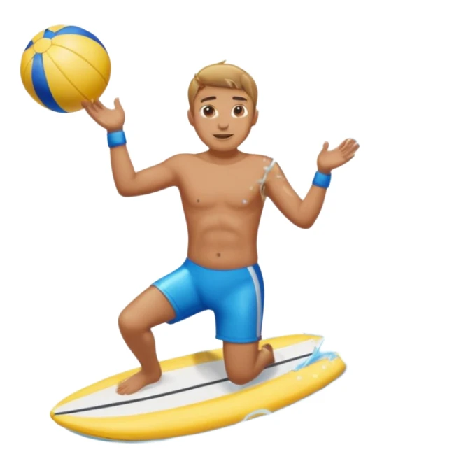 water sports man with water sticker