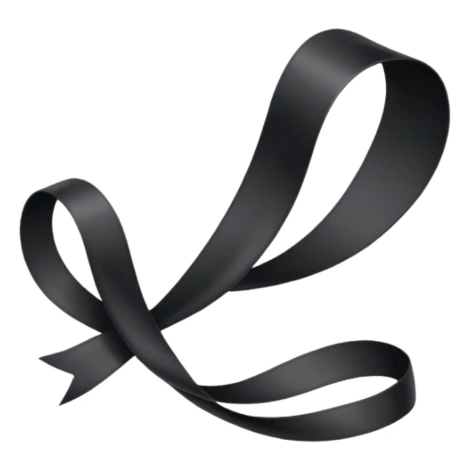 One Black thin ribbon for dead people honoring sticker