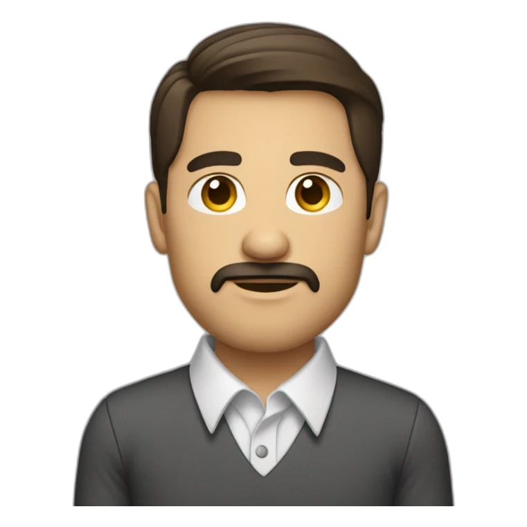 brunette man with a goatee wearing a business shirt sticker