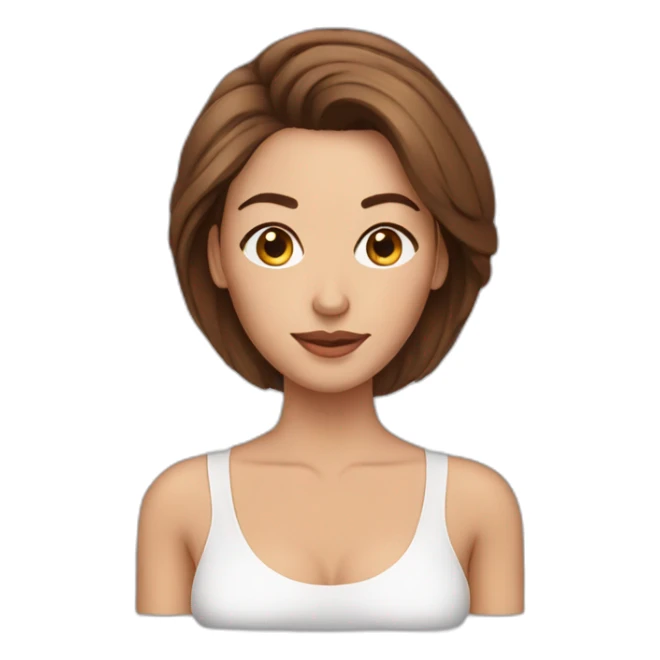 woman making botox with brown hair sticker