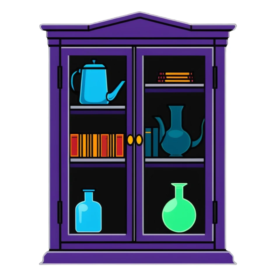 Harry Potter style vanishing cabinet with magical glow sticker