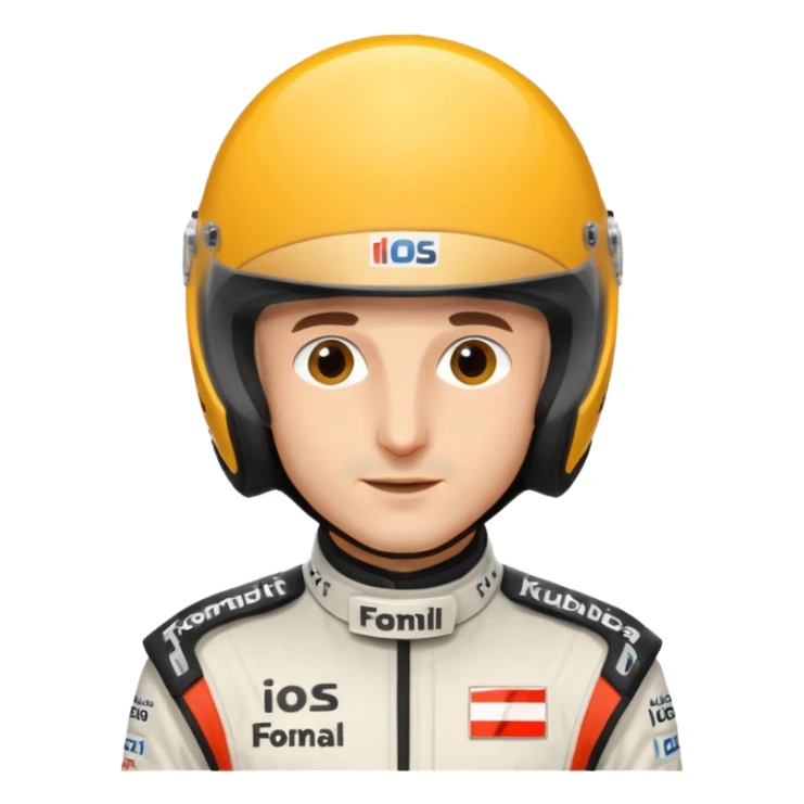 Robert Kubica, Formula 1 driver, in racing suit and helmet sticker