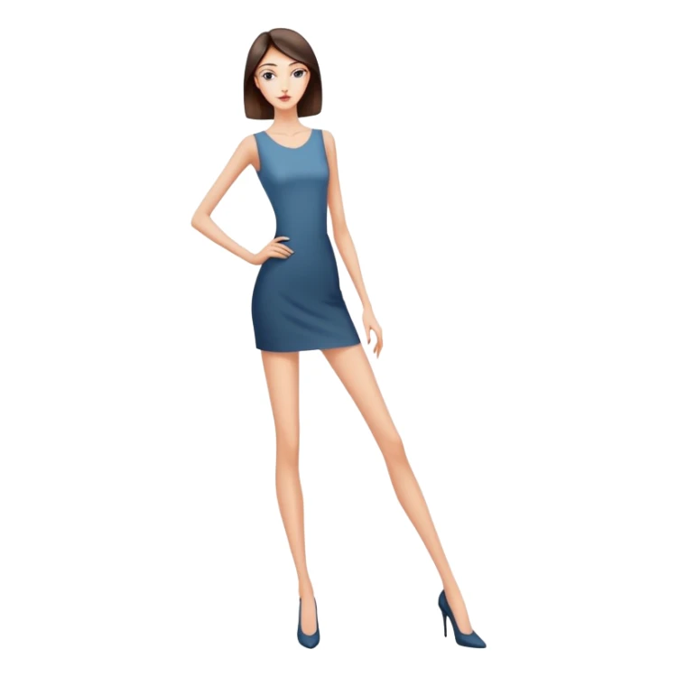 A tall slender woman with elongated arms and legs, sharp angular facial features, high cheekbones sticker