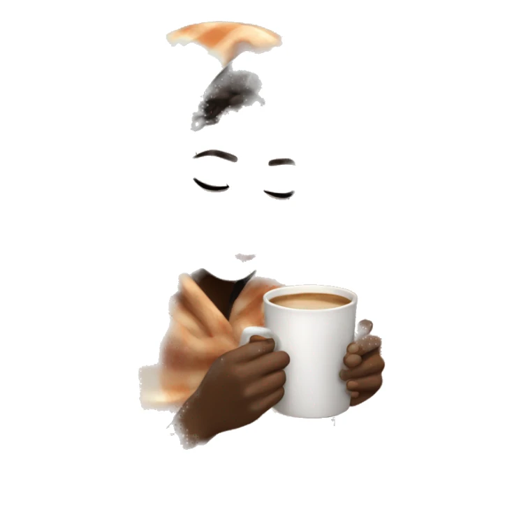 Black girl inside a blanket sipping coffee eyes closed sticker