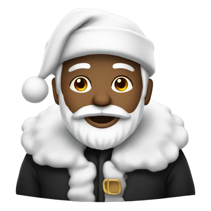 White Santa wearing a black hat and coat  sticker